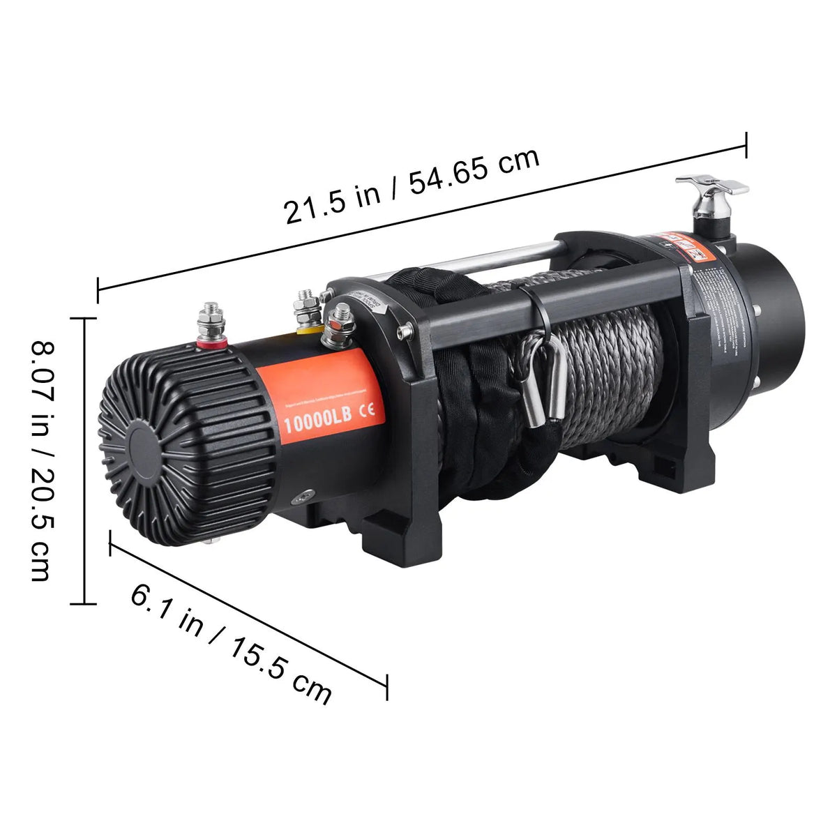 Electric Winch, 4536 kg Load Capacity Nylon Rope Winch, IP67 8.9 mm x 25.9 m ATV Winch with Wireless Handheld Remote & Hawse Fairlead for Towing Jeep Off-Road SUV Truck Car Trailer Boat - Image 8