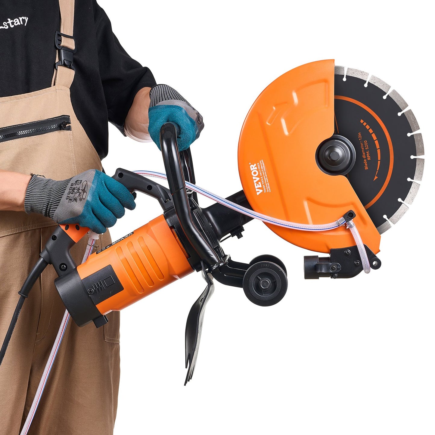 30.48cm Electric Concrete Saw Wet/Dry Saw Cutter with Water Pump and Blade