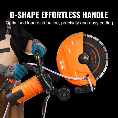 30.48cm Electric Concrete Saw Wet/Dry Saw Cutter with Water Pump and Blade - Image 6