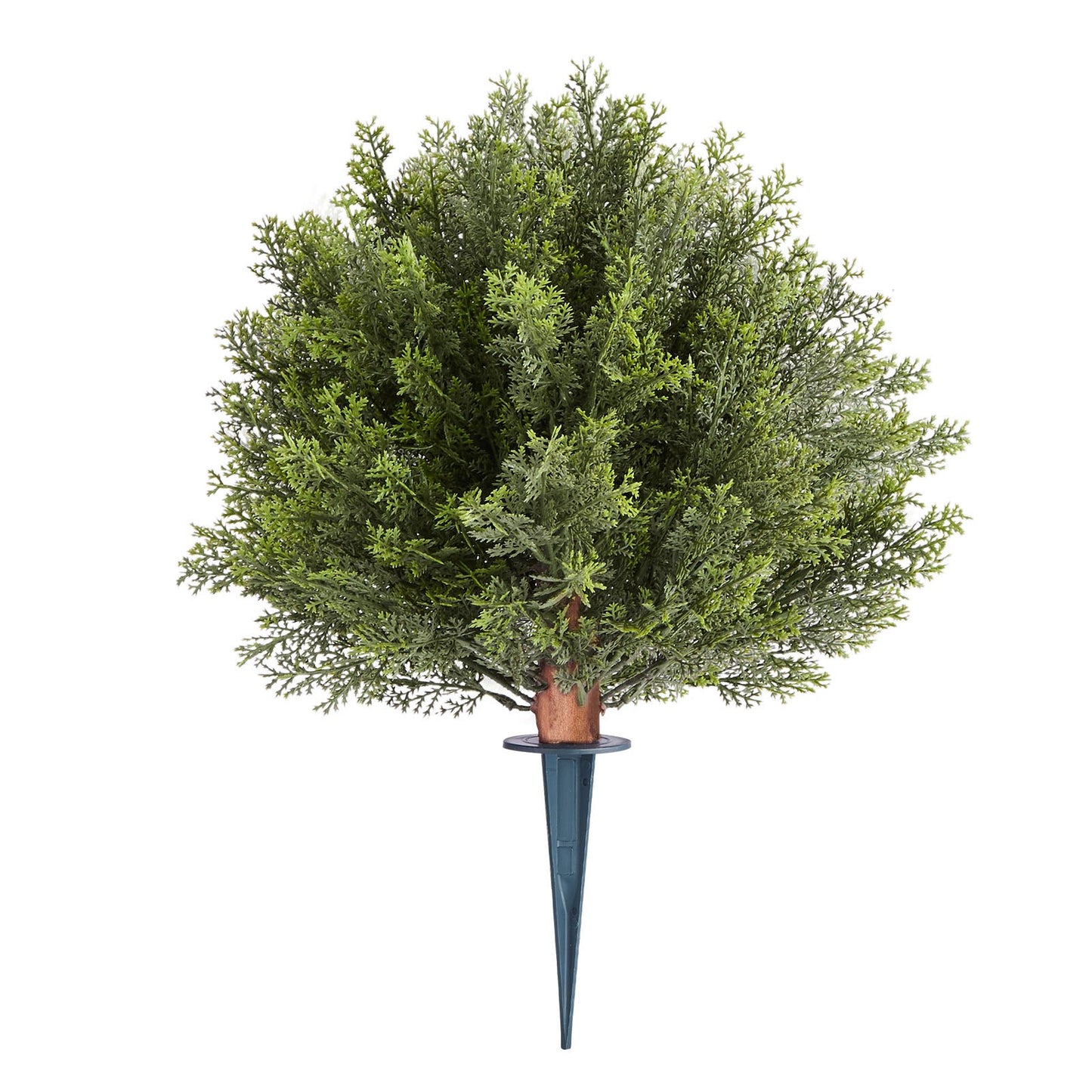 Artificial Topiary Cypress Trees with Ground Spike, 2 Set 406mm Faux Shrubs & Bushes Potted Plants, Fake Silk Tree Look Real for Decor Front Porch Outdoor Indoor Patio Garden Balcony Backyard - Image 9