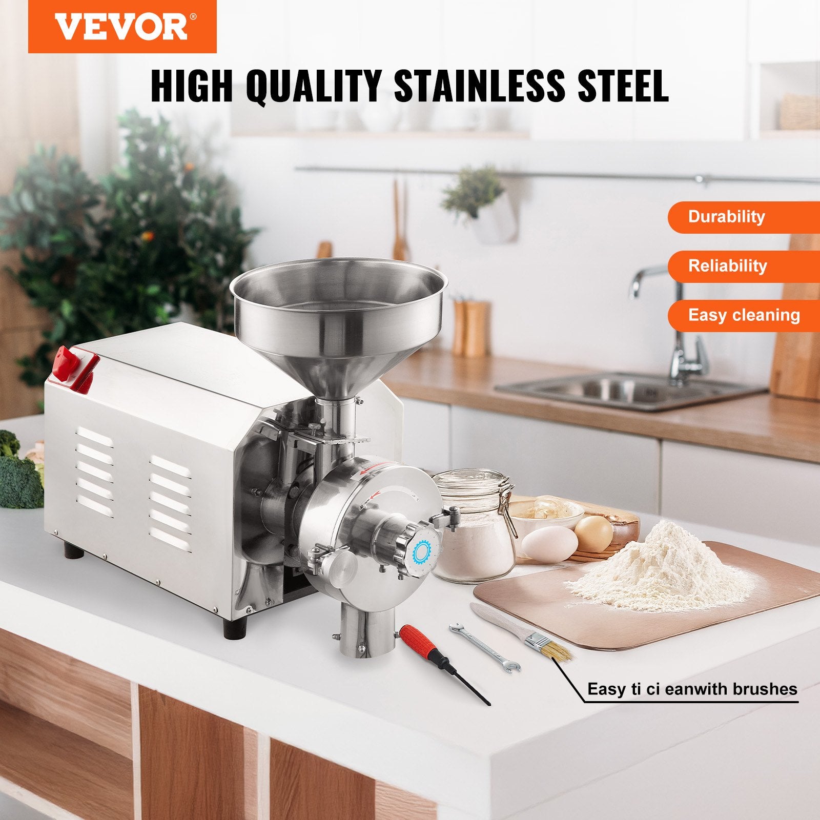Grain Grind Mill Grain Grinding Machine 2200W Food Processing Machinery - Image 2