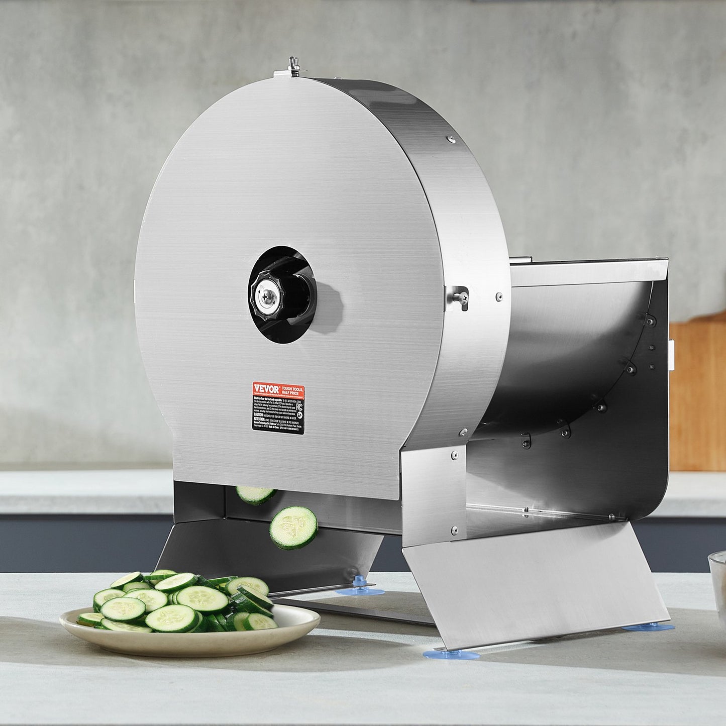 Electric Vegetable Slicer, 0-0.5"/0-12mm Thickness Adjustable Commercial Slicer Machine, Convertible to Manual, Stainless Steel Food Cutter Slicing Machine, Large Feed Port for Potato, Tomato - Image 8