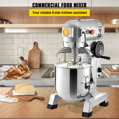 Commercial Stand Mixer, 850W Heavy Duty Electric Food Mixer, 15Qt Stainless Steel Bowl with 3 Speeds Adjustable 113/184/341 RPM, Dough Hook Whisk Beater Included, Perfect for Bakery Pizzeria - Image 2