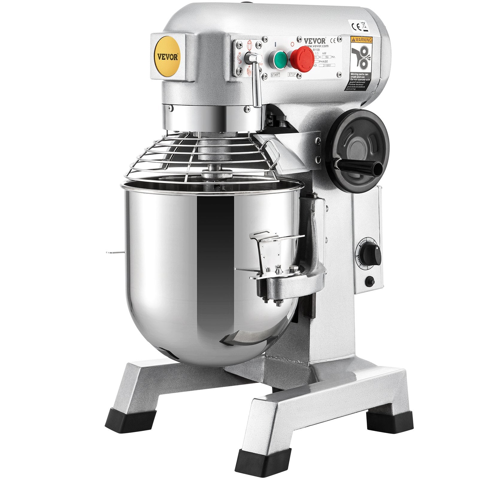 Commercial Food Mixer 30Qt, Food Mixer Commercial with Timing Function, 1100W Stainless Steel Bowl Heavy Duty Electric Commercial Mixer with 3 Speeds Adjustable 108/199/382 RPM, Dough Hook Whisk - Image 9