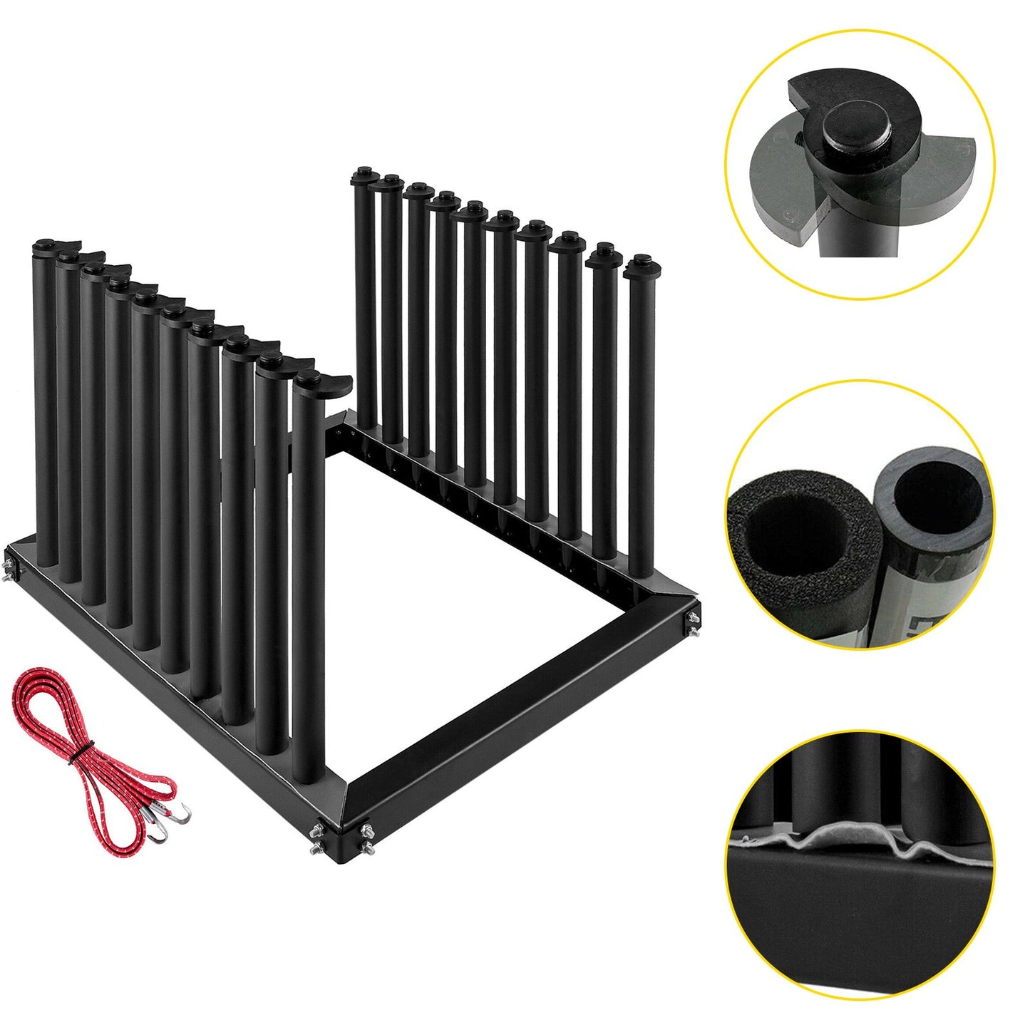 Windshield Rack 9-Lite, Windshield Truck Rack Steel, Windshield Glass Rack 24-Inch Height, Windshield Rack for Truck with PVC Pad & Foam Padding, Glass Rack for Truck, for Glass Transportation