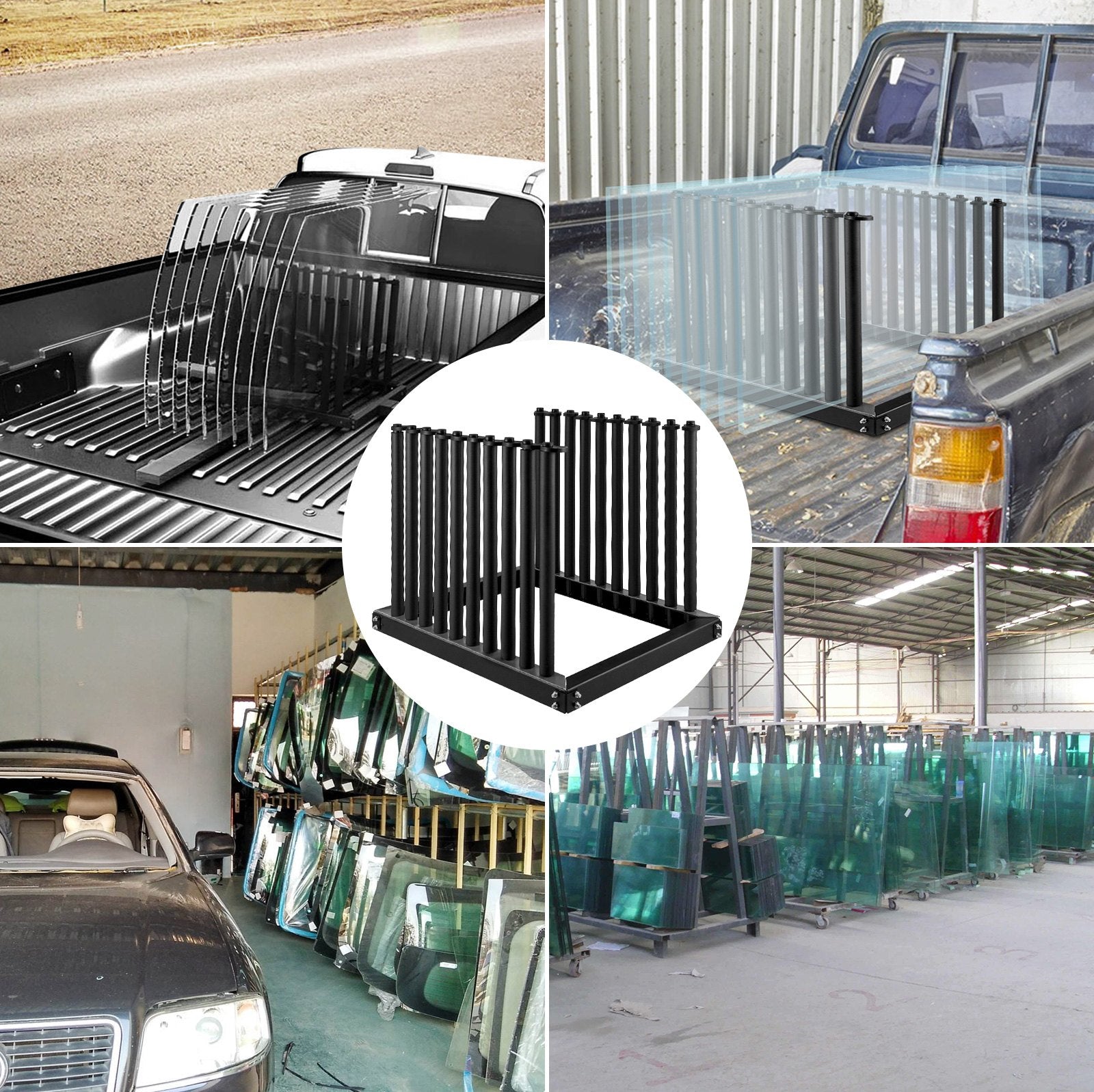 Windshield Rack 9-Lite, Windshield Truck Rack Steel, Windshield Glass Rack 24-Inch Height, Windshield Rack for Truck with PVC Pad & Foam Padding, Glass Rack for Truck, for Glass Transportation - Image 7