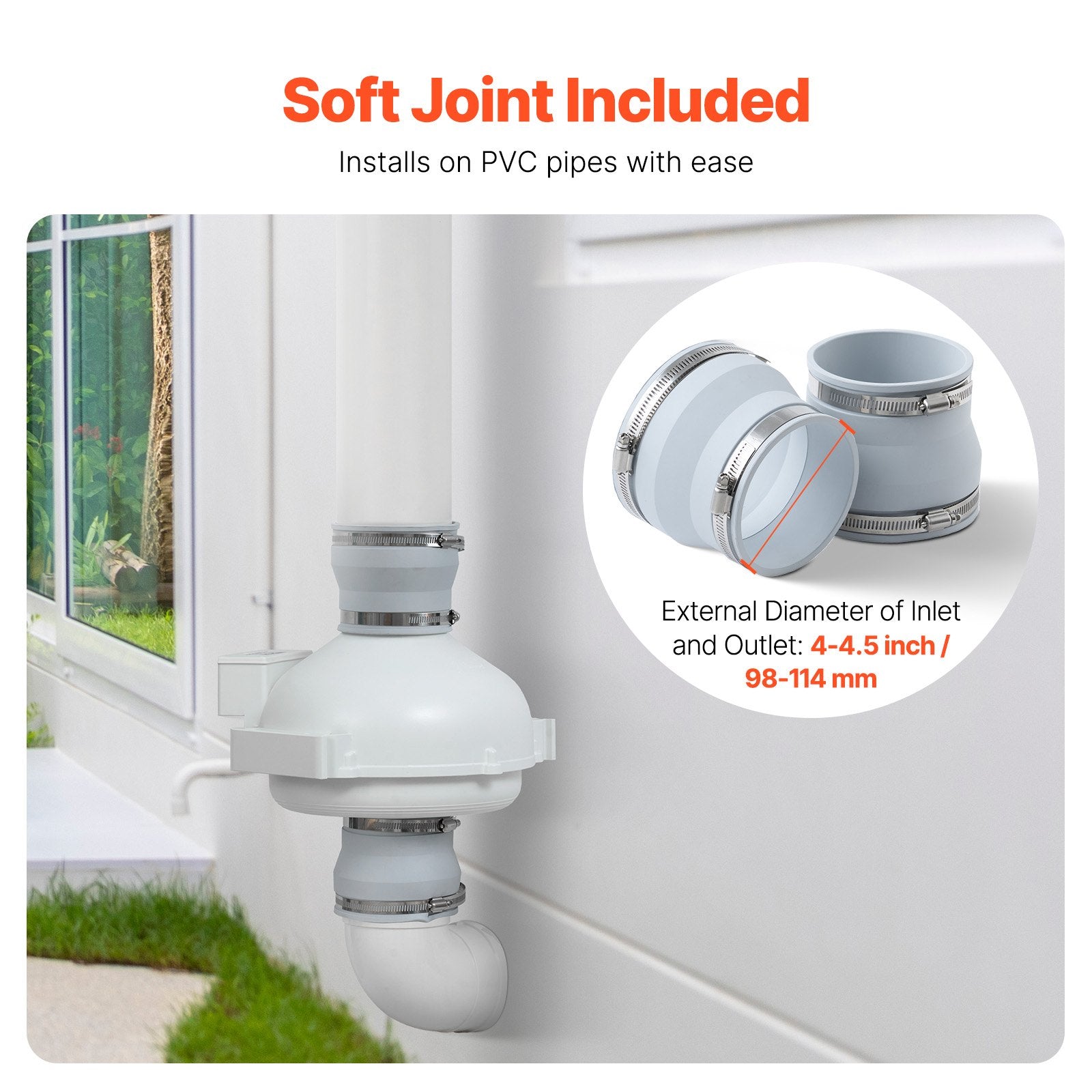 4" to 4.5" Radon Mitigation Fan System Quiet 190CFM Inline Duct Waterproof - Image 5