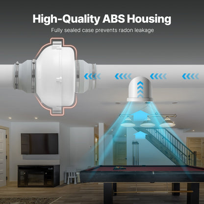 4" to 4.5" Radon Mitigation Fan System Quiet 380CFM Inline Duct Waterproof - Image 6