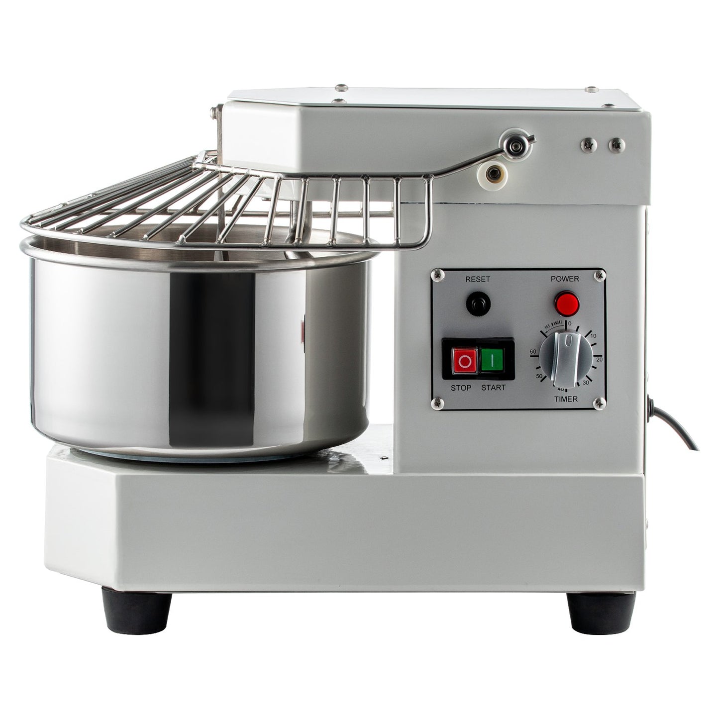 Commercial Dough Food Mixer, 8L Large Capacity Stainless Steel Mixer with Bowel, Hook, Shield, Reset Button, 450W Tilt-Head Kitchen Dough Mixers for Cake, Cream, Egg Fluid, Fillings - Image 9