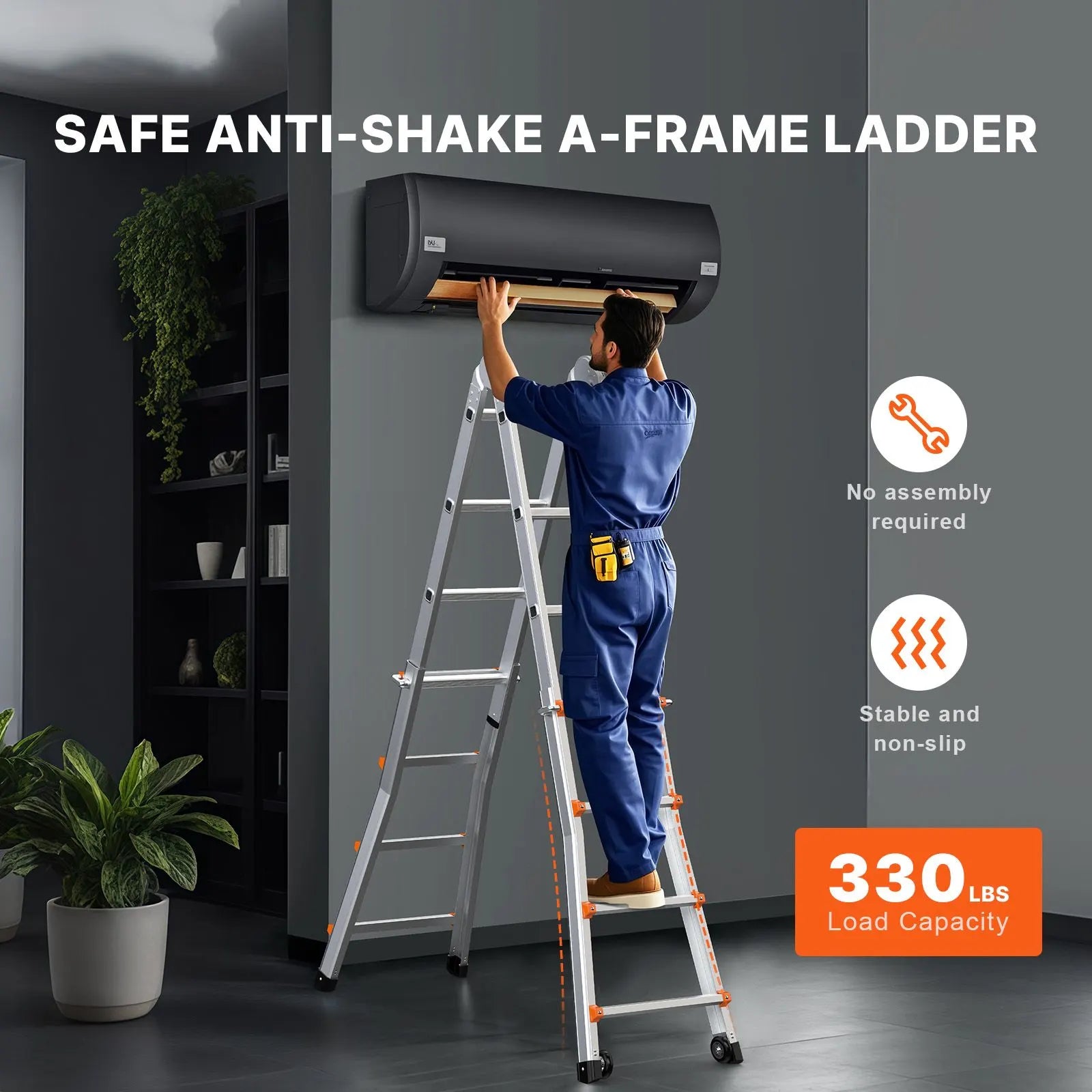 Telescoping Ladder A Frame 20 FT Extension Multi-Function for Homework - Image 2