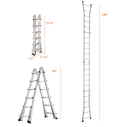 Telescoping Ladder A Frame 20 FT Extension Multi-Function for Homework - Image 8