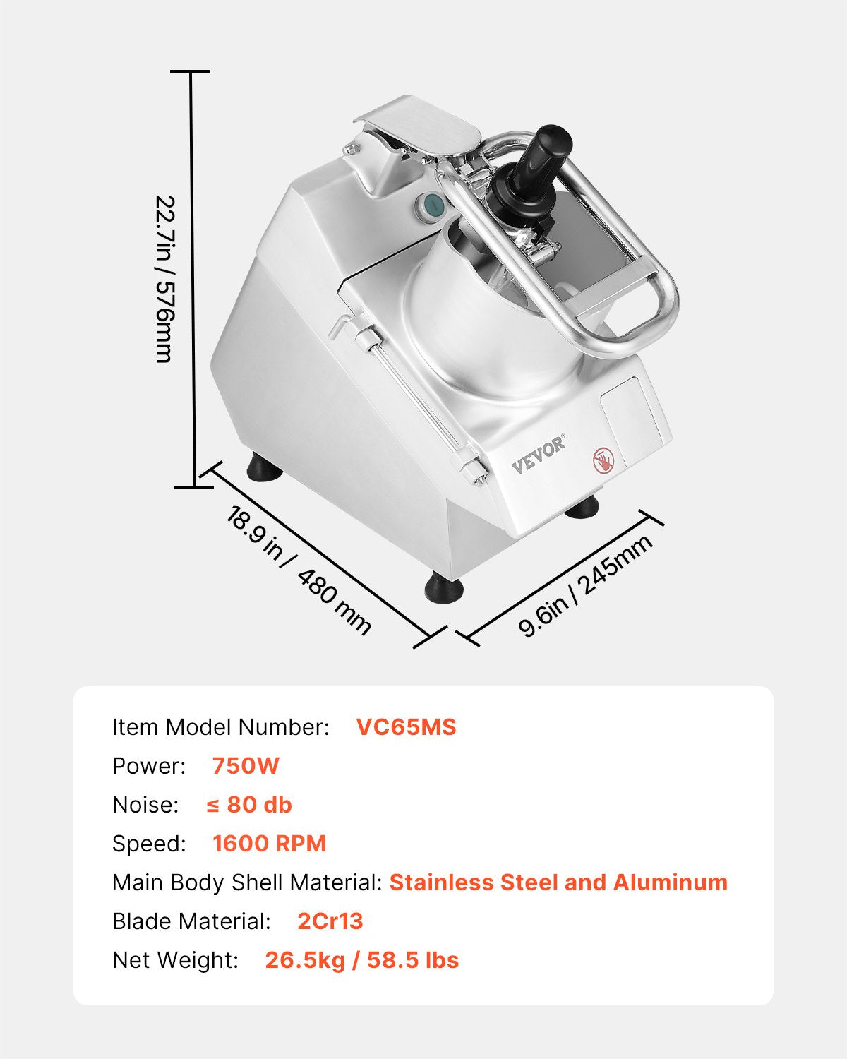 Food Processor & Vegetable Chopper w/ 6 Blades Food-Grade Stainless Steel - Image 7