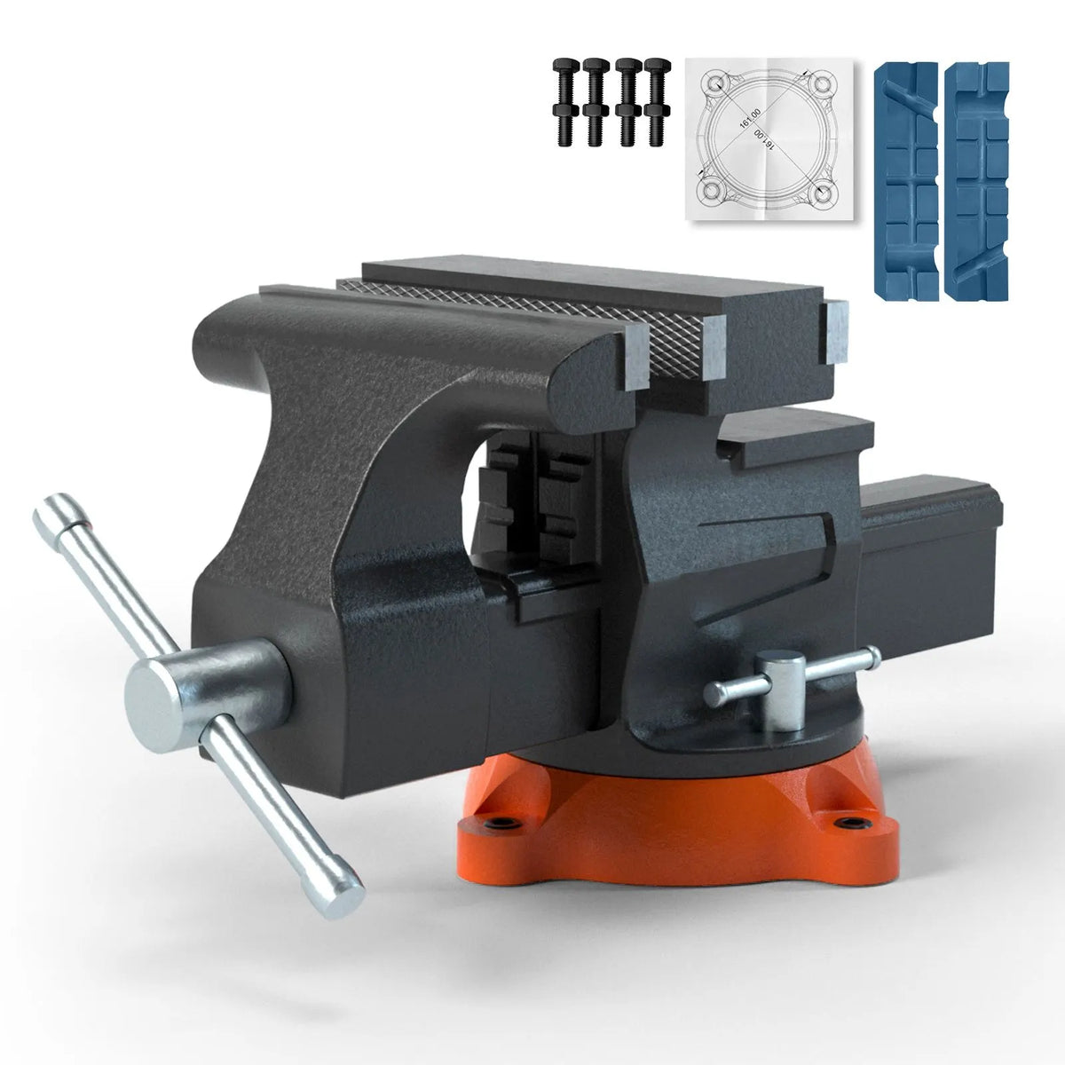16.7cm Bench Vise Anvil Swivel Locking Base Heavy Duty Ductile Iron Vice - Image 9