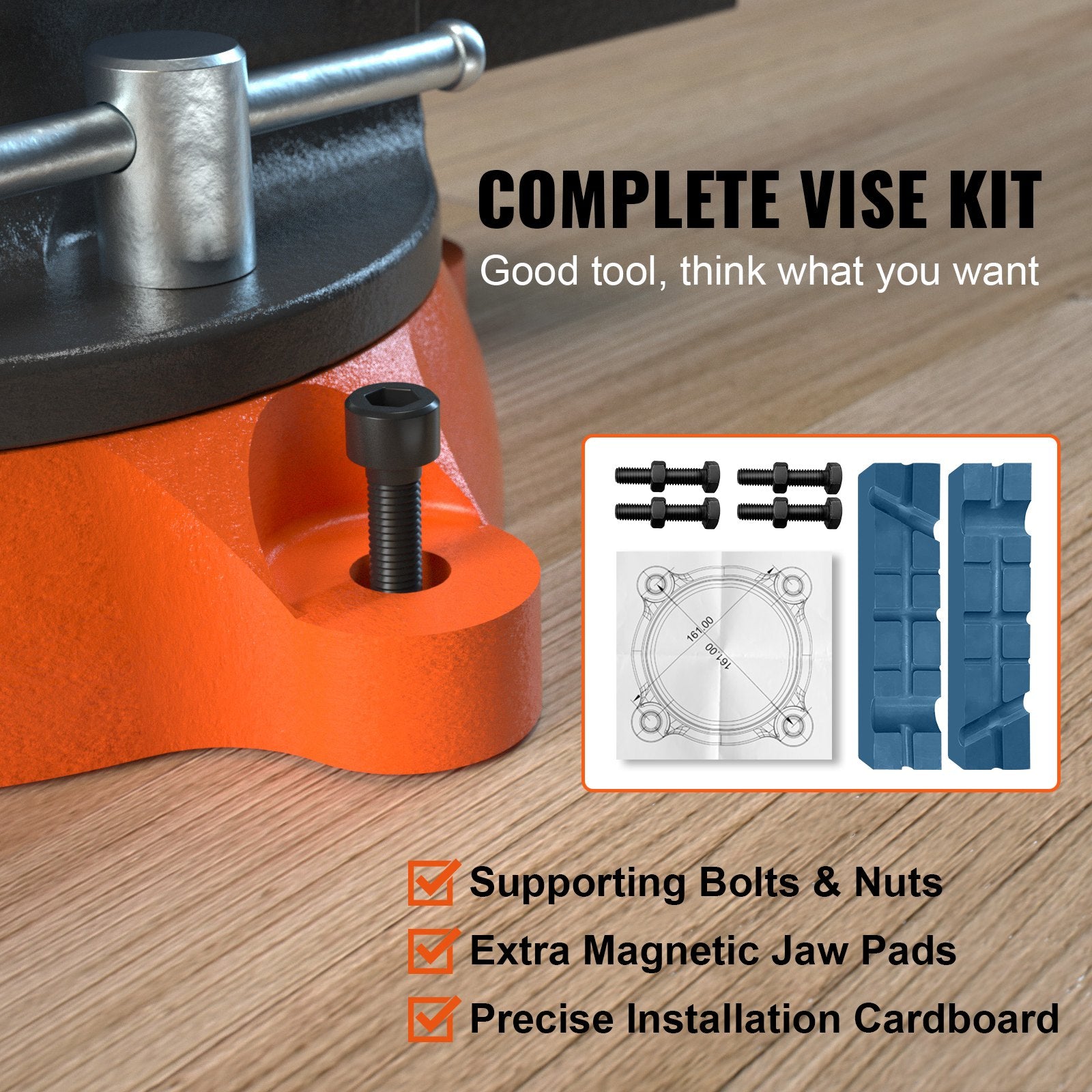 16.7cm Bench Vise Anvil Swivel Locking Base Heavy Duty Ductile Iron Vice - Image 4
