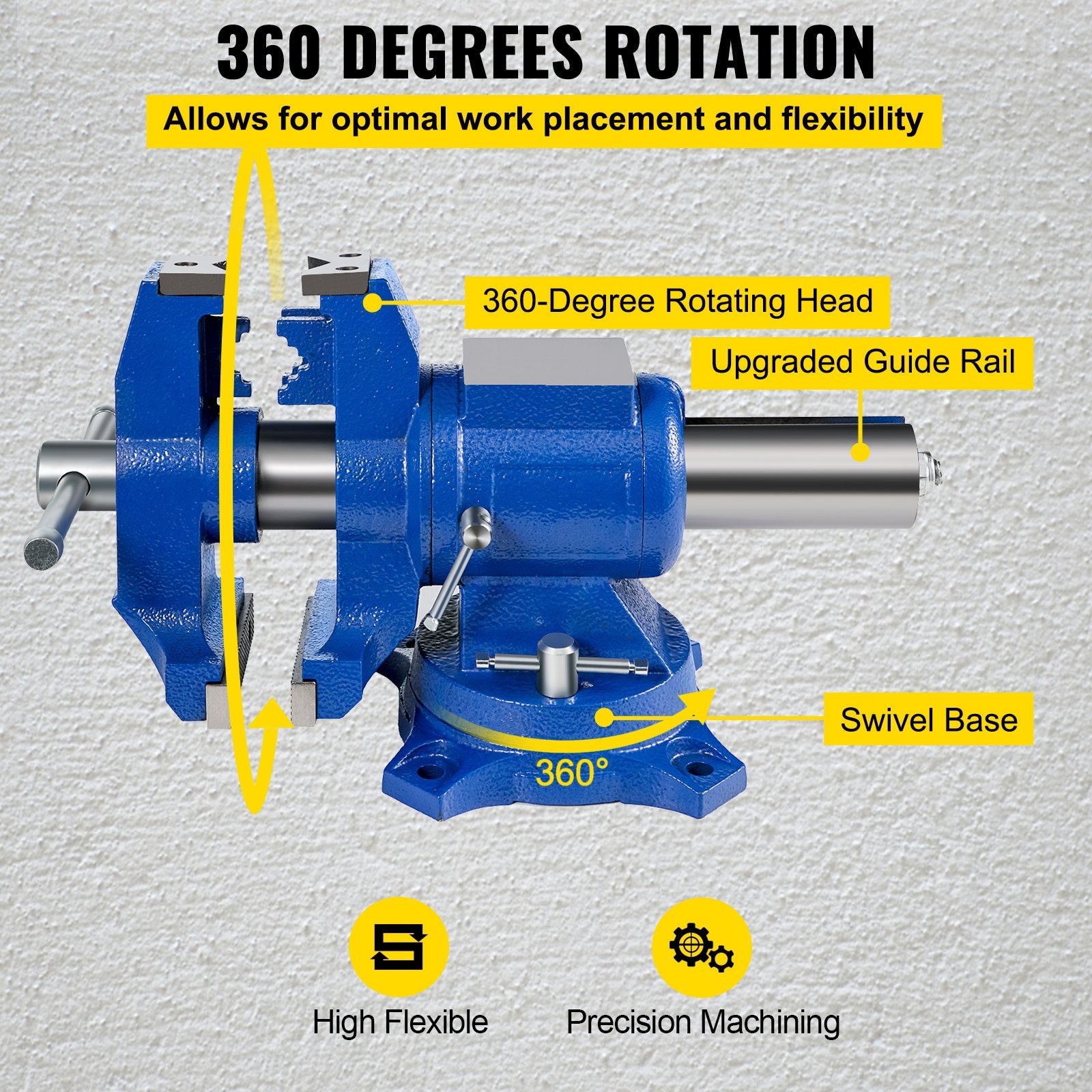Multipurpose Bench Vice 5" 30Kn Heavy Duty with 360° Swivel Base and Head - Image 5