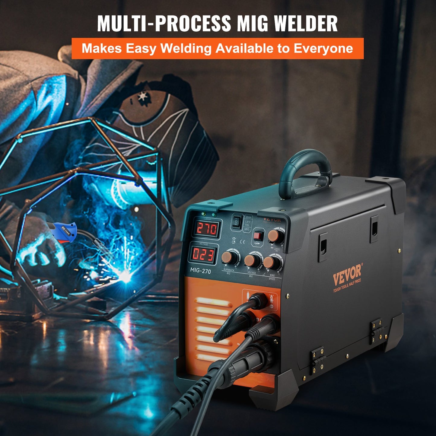 Mig Welder Welding Machine MIG-270 MIG MMA TIG IGBT DC Inverter Welder Digital Display - Image 2