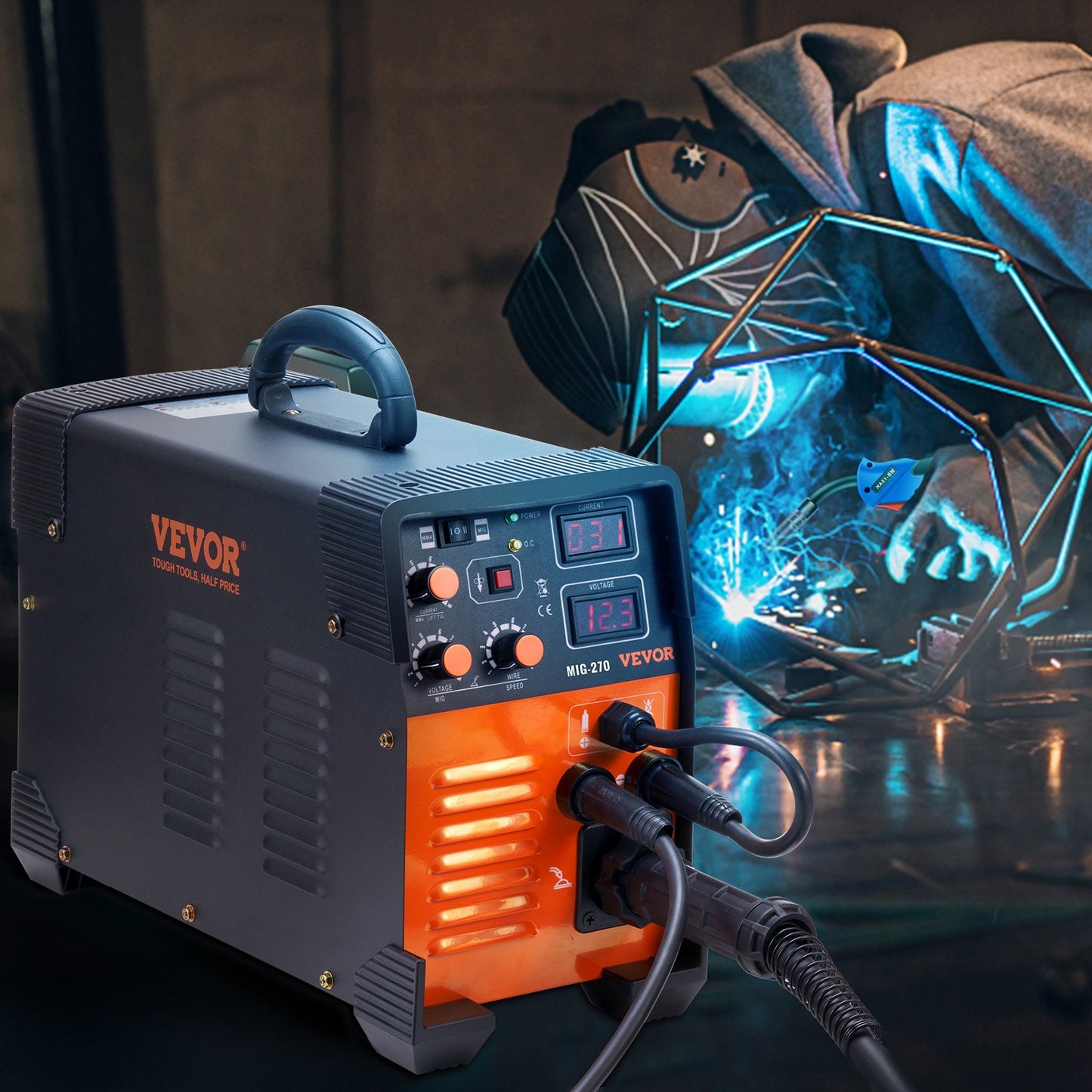 Mig Welder Welding Machine MIG-270 MIG MMA TIG IGBT DC Inverter Welder Digital Display - Image 8