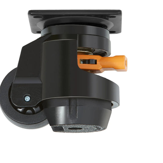 Leveling Casters, Set of 4, 1000 kg Total Load Capacity, 63.5 mm, Heavy Duty with Upgraded Handle Design, 360 Degree Swivel Caster Wheels, Adjustable Casters with Feet for Workbench, Machine