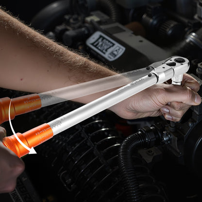 Adjustable Click Torque Wrench, 1/2 Inch Drive, 20-160 lbf-ft/27.1-216.8 N.m, Dual-direction and Dual Range Scales, 72-Tooth, ±2% Precision, with Adapter Interchangeable Jaw and Ratchet Head - Image 9