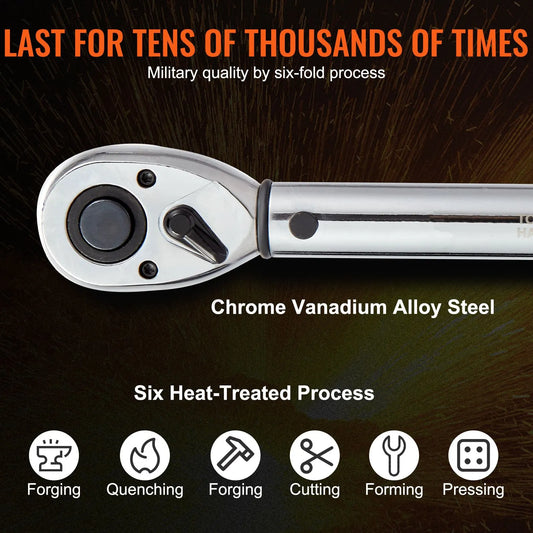 Torque Wrench Adjustable Torque Wrench 1/2" Drive 10-150ft.lb/14-204n.m - Image 3