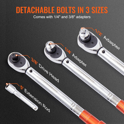 VEVOR Torque Wrench Adjustable Torque Wrench 1/2" Drive 10-150ft.lb/14-204n.m - Image 5