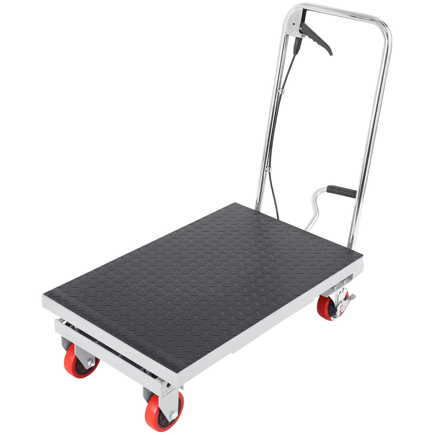Hydraulic Lift Table Cart, 500lbs Capacity 28.5" Lifting Height, Manual Single Scissor Lift Table with 4 Wheels and Non-slip Pad, Hydraulic Scissor Cart for Material Handling, Gray - Image 9