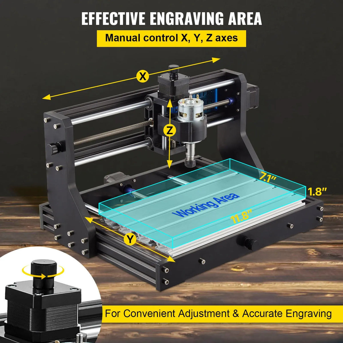 CNC 3018 Pro CNC 3018 300×180×45 mm CNC Machine GRBL Control Mini Engraver with Offline Controller 3 Axis Engraving Machine for Carving Milling Plastic, Acrylic, PVC and Wood - Image 3