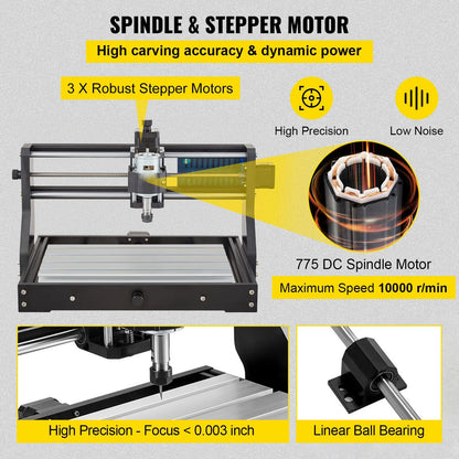 CNC 3018 Pro CNC 3018 300×180×45 mm CNC Machine GRBL Control Mini Engraver with Offline Controller 3 Axis Engraving Machine for Carving Milling Plastic, Acrylic, PVC and Wood - Image 4