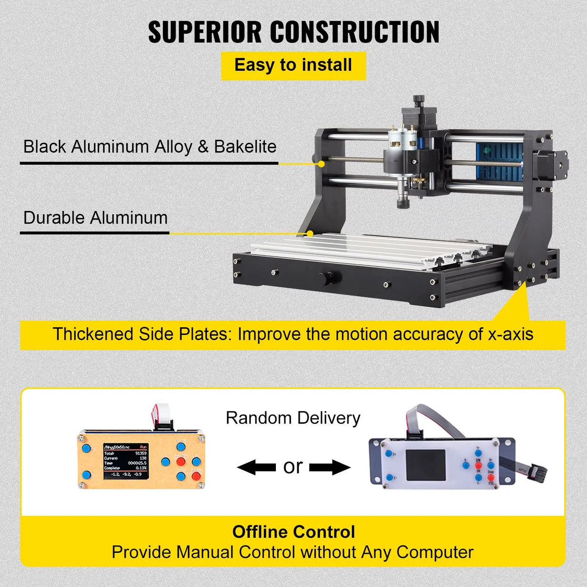 CNC 3018 Pro CNC 3018 300×180×45 mm CNC Machine GRBL Control Mini Engraver with Offline Controller 3 Axis Engraving Machine for Carving Milling Plastic, Acrylic, PVC and Wood - Image 6