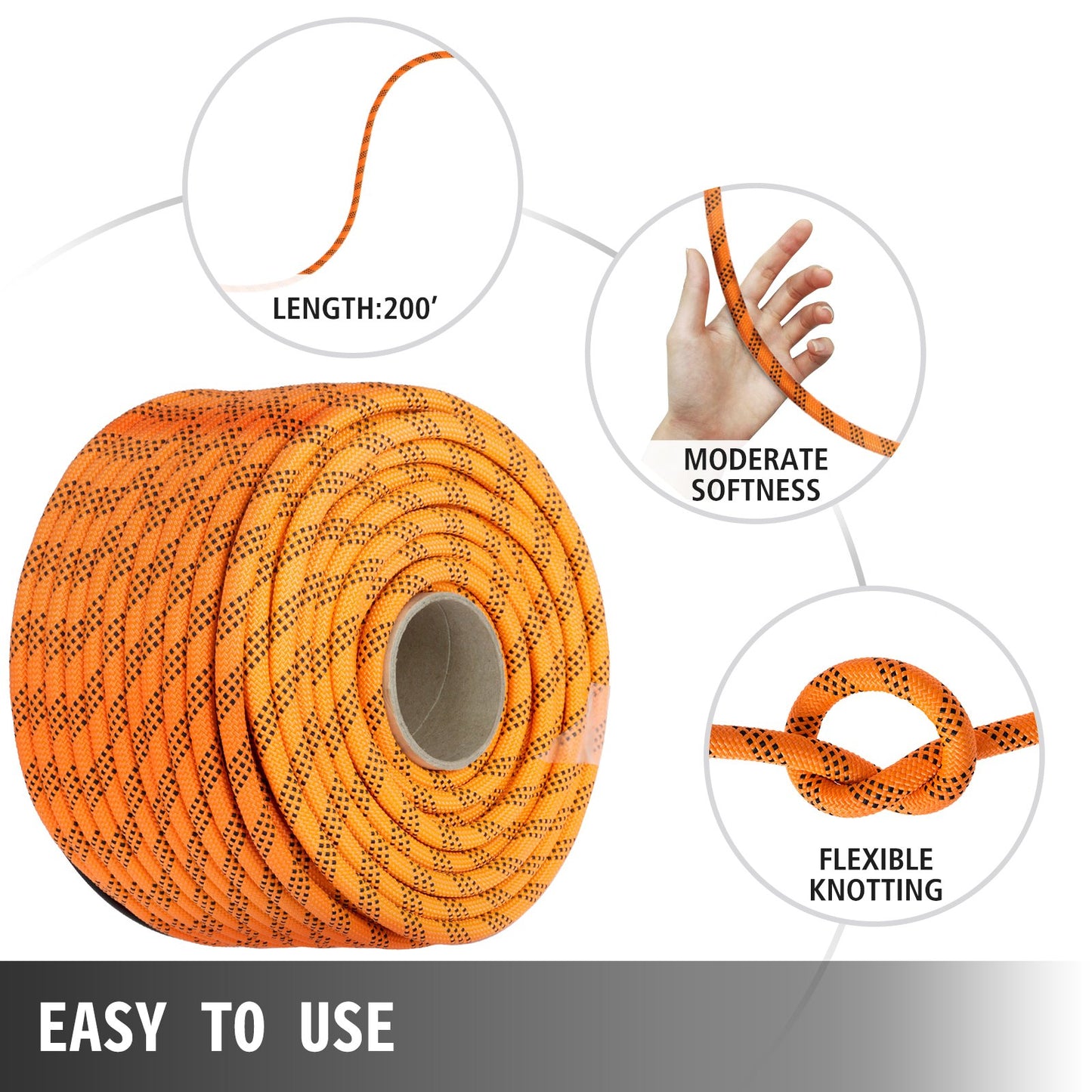 1.43cm Double Braid Polyester Rope 6096cm Nylon Pulling Rope 498.95kg High Force Polyester Load Sailing Rope(1.43cm-6096cm) - Image 4