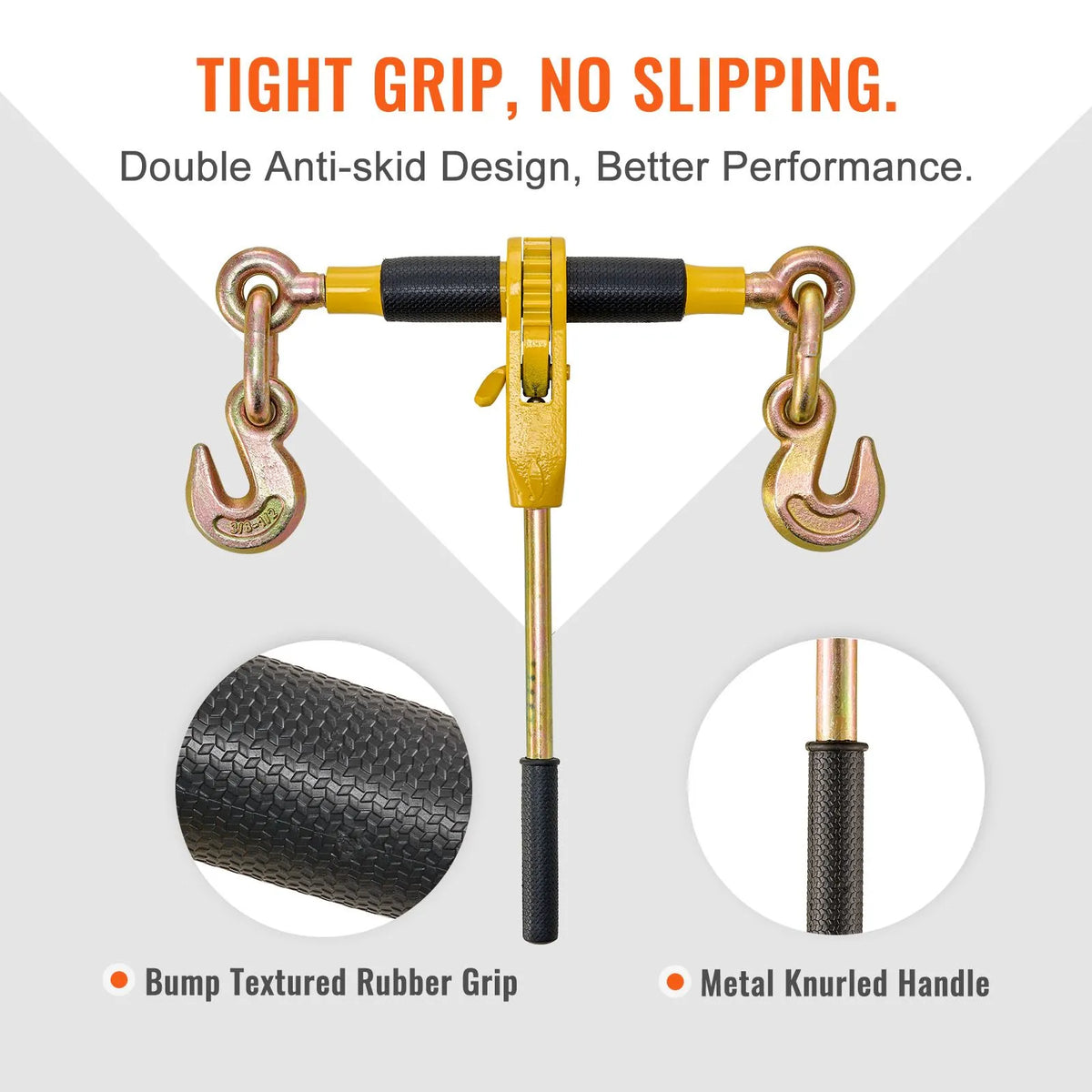 Ratchet Chain Binder, 5/16"-3/8" Heavy Duty Load Binders with G80 Chains, 7100 lbs Secure Load Limit, Labor-saving Anti-skid Handle, Tie Down Hauling Chain Binders for Flatbed Truck Trailer, 2 P - Image 5