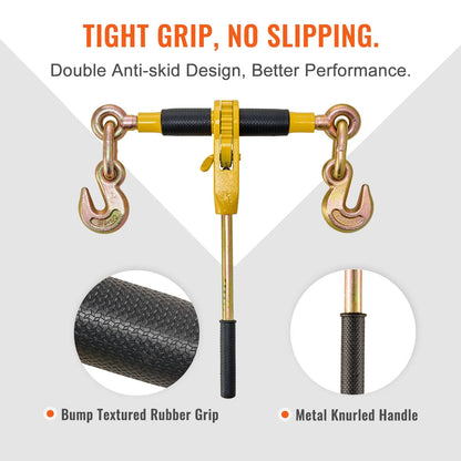 Ratchet Chain Binder, 5/16"-3/8" Heavy Duty Load Binders with G80 Chains, 7100 lbs Secure Load Limit, Labor-saving Anti-skid Handle, Tie Down Hauling Chain Binders for Flatbed Truck Trailer, 2 P - Image 5