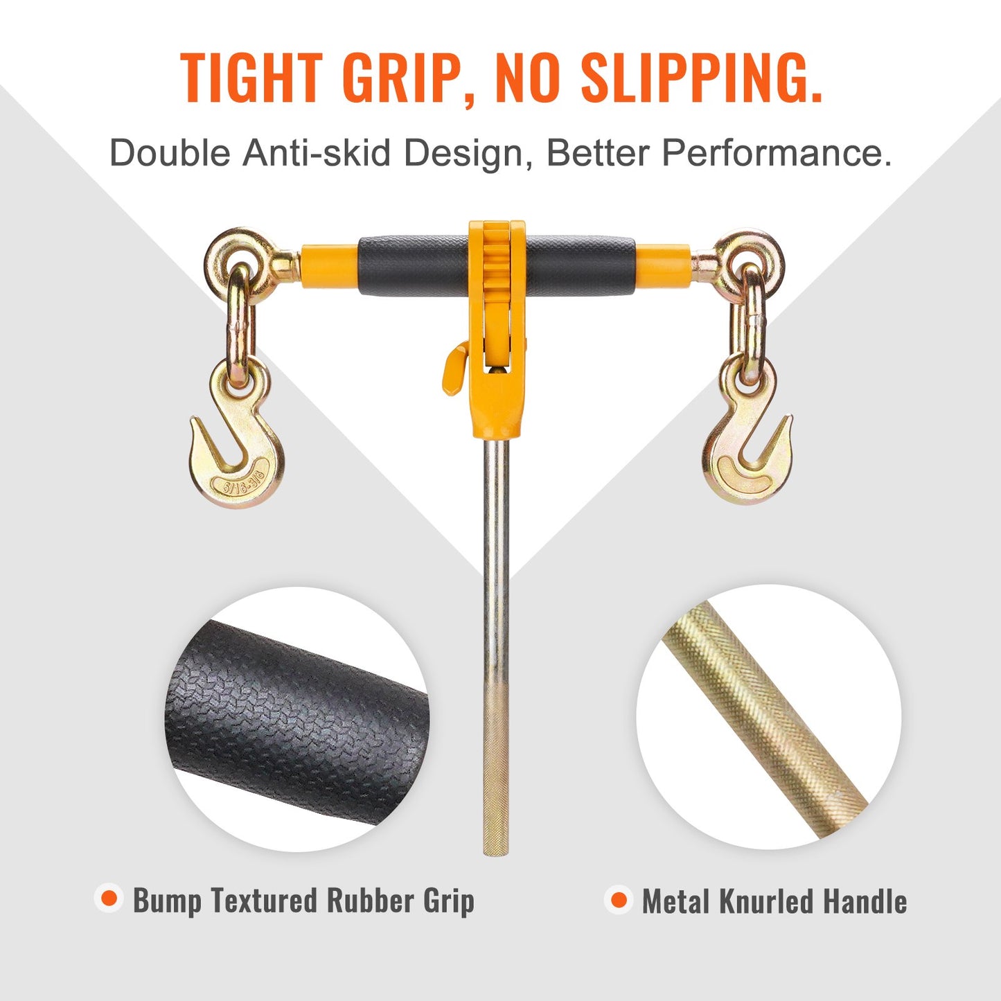 Ratchet Chain Binder, 5/16"-3/8" Heavy Duty Load Binders with G80 Chains, 7100 lbs Secure Load Limit, Labor-saving Anti-skid Handle, Tie Down Hauling Chain Binders for Flatbed Truck Trailer, 2 P - Image 5