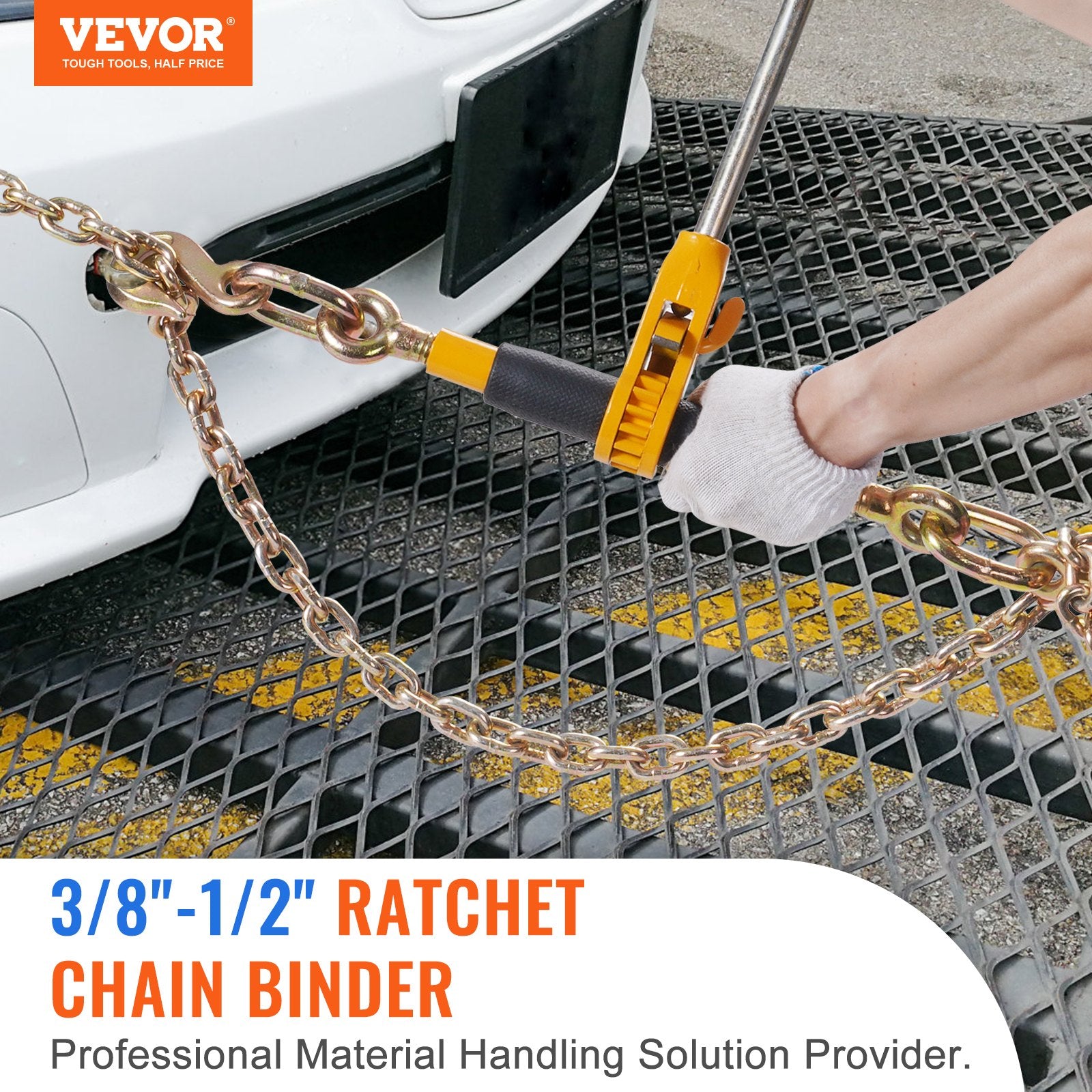 Ratchet Chain Binder 3/8"-1/2" Load Binders 12000 lbs w/ G80 Chains 4 Pcs - Image 2