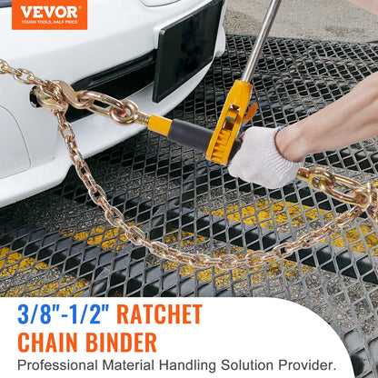 Ratchet Chain Binder 3/8"-1/2" Load Binders 12000 lbs w/ G80 Chains 4 Pcs - Image 2
