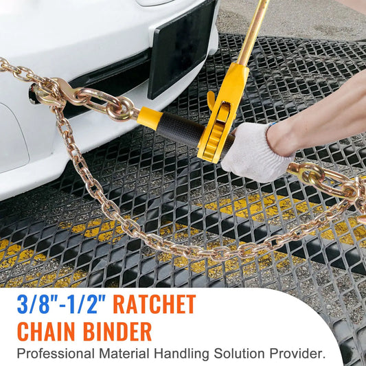 Ratchet Chain Binder 2PCS, 0.9-1.2 cm Heavy Duty Load Binders, with G80 Chains 5443 kg Secure Load Limit, Labor-saving Anti-skid Handle, Tie Down Hauling Chain Binders for Flatbed Truck Trailer - Image 2