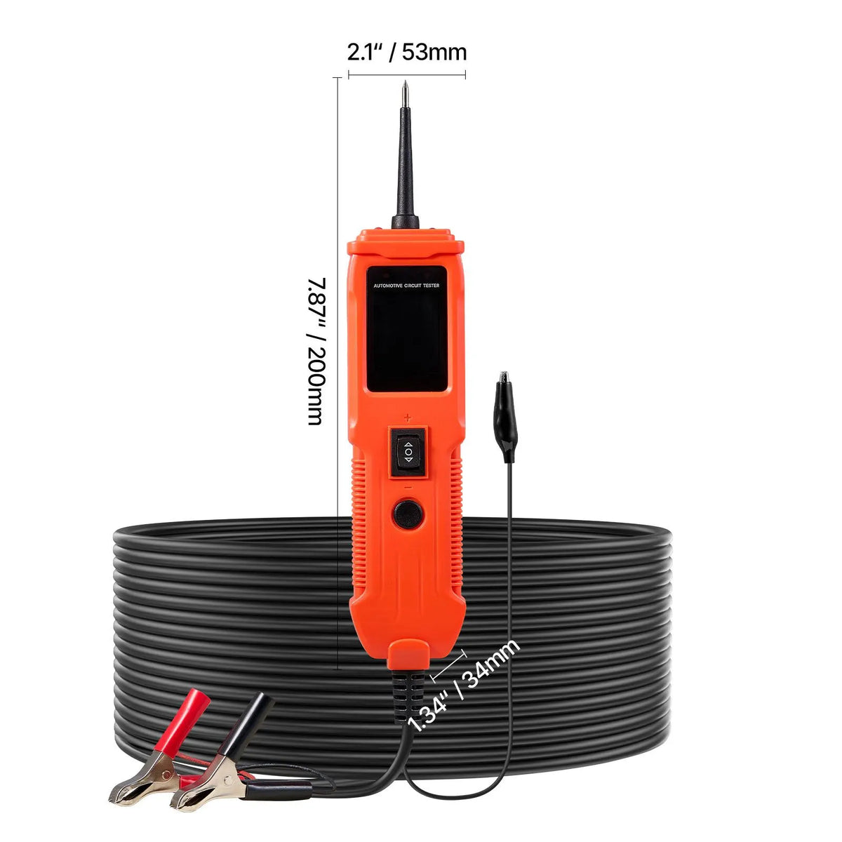 Automotive Circuit Tester, 8 - 35 DCV Power Circuit Probe Tester with TFT Color Display and Lighting, Automotive Power Tester Probe with 13 ft / 4 m Cable, ABS Shell Electrical Detector Finder - Image 8
