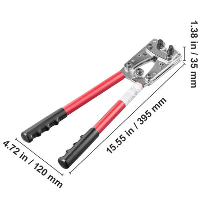 Battery Cable Lug Crimping Tool, 10-1/0AWG with Cable Cutter and 95PCS Copper Ring Terminals, 6 Wire Sizes Crimping Die and 100pcs Heat Shrink Tubes, for Heavy Duty Wire Lugs - Image 8