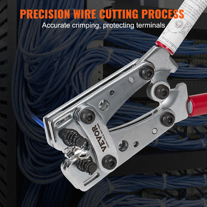 Battery Cable Lug Crimping Tool, 10-1/0AWG Aluminum Terminal Battery Lug Crimper, with 60PCS Aluminum Ring Connectors Terminals 6 Wire Sizes Crimping Die, for Heavy Duty Wire Lugs - Image 3