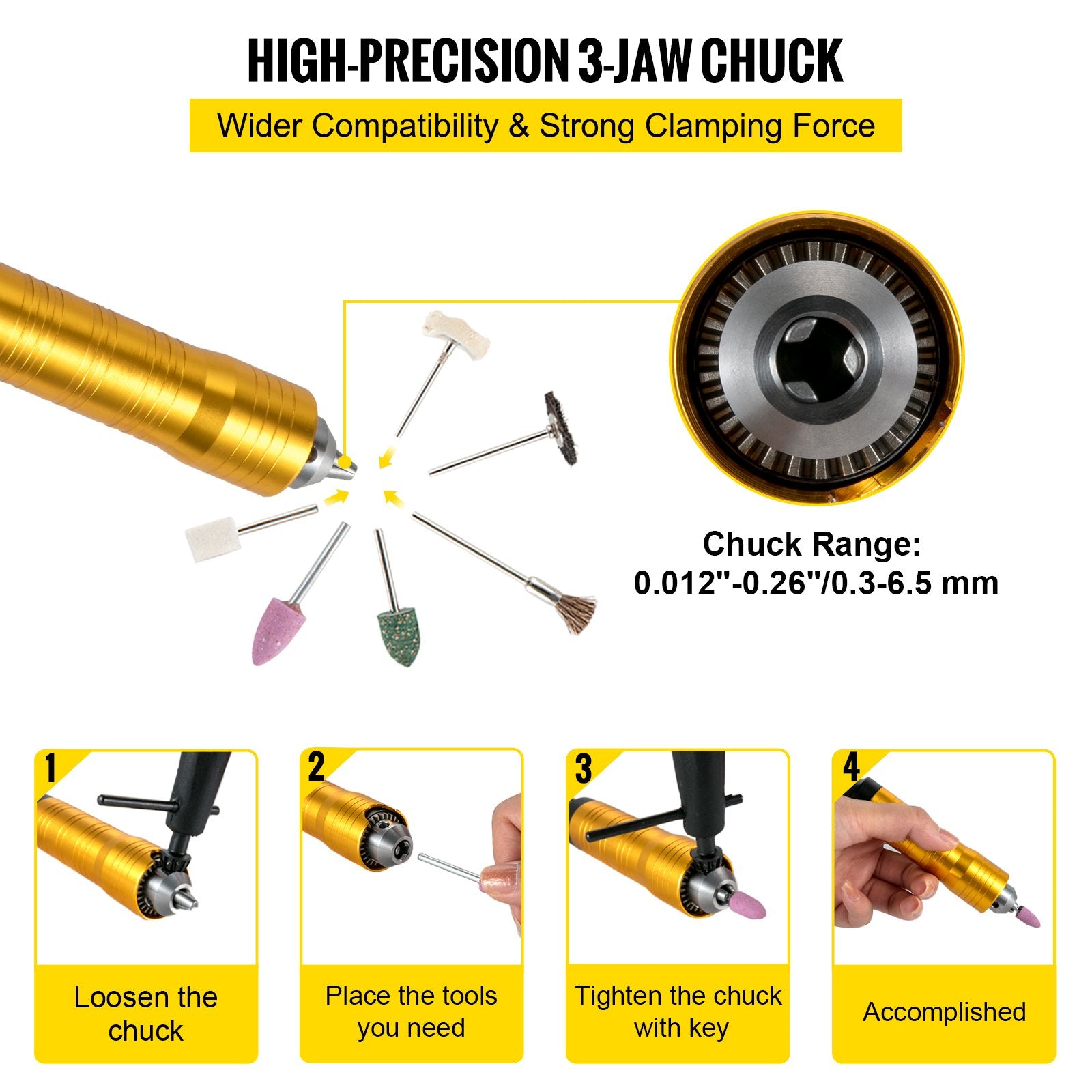 Flex Shaft Grinder Rotary Tool 780W 6.5mm Chuck w/ Foot Pedal 45 Accessory - Image 4