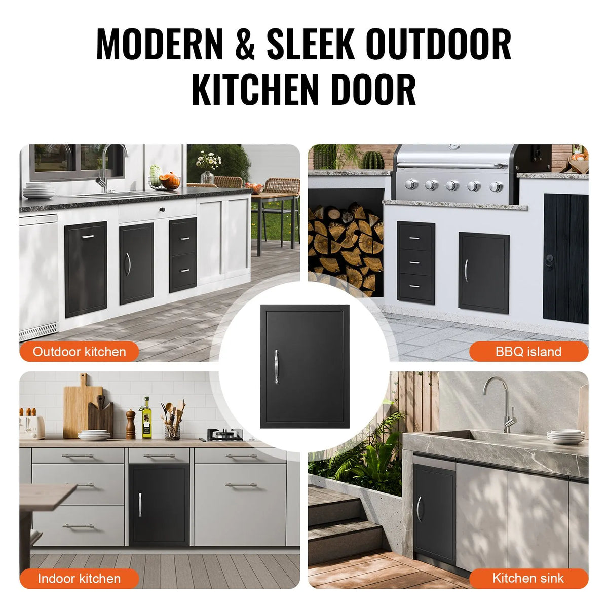 BBQ Access Door, 415x570 mm Single Outdoor Kitchen Door, Cold Plate Flush Mount Door, Wall Vertical Door with Handle, for BBQ Island, Grilling Station, Outside Cabinet - Image 6