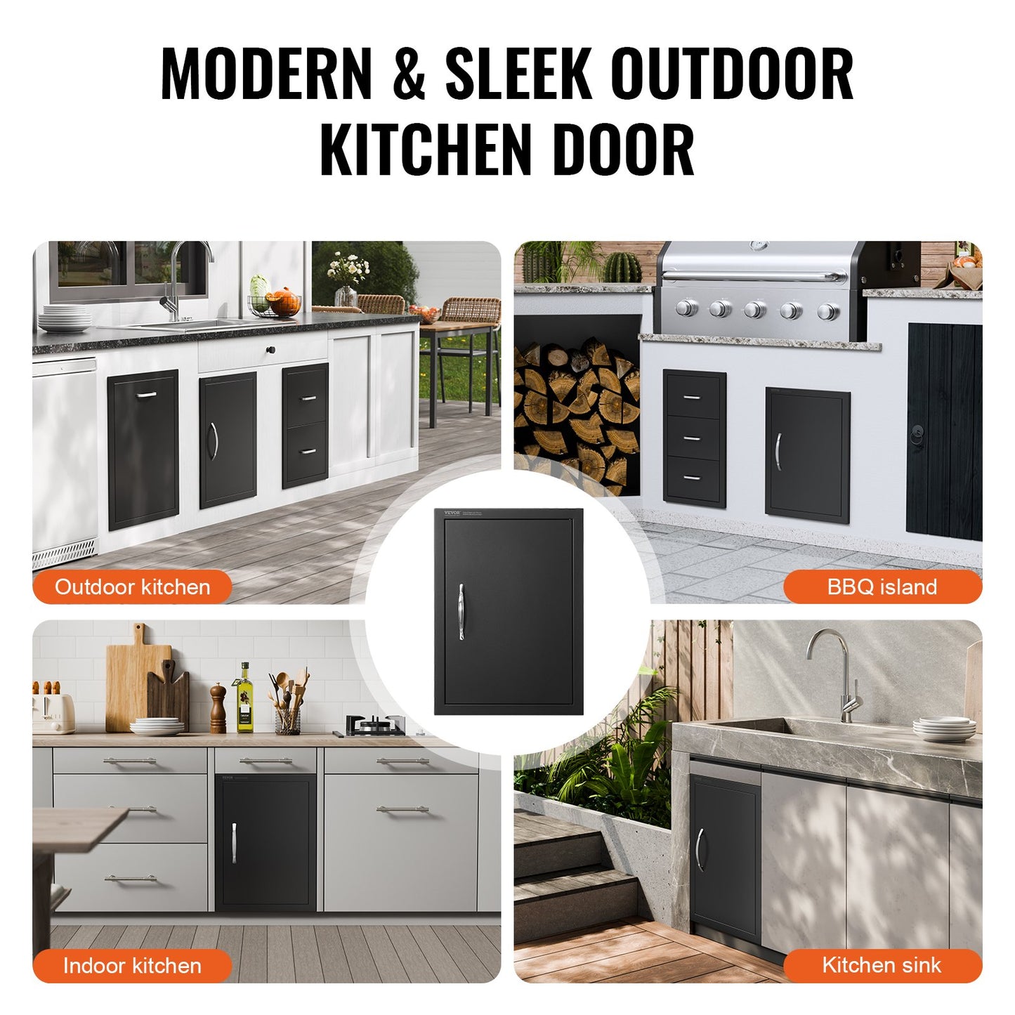 BBQ Access Door, 415x570 mm Single Outdoor Kitchen Door, Cold Plate Flush Mount Door, Wall Vertical Door with Handle, for BBQ Island, Grilling Station, Outside Cabinet - Image 6