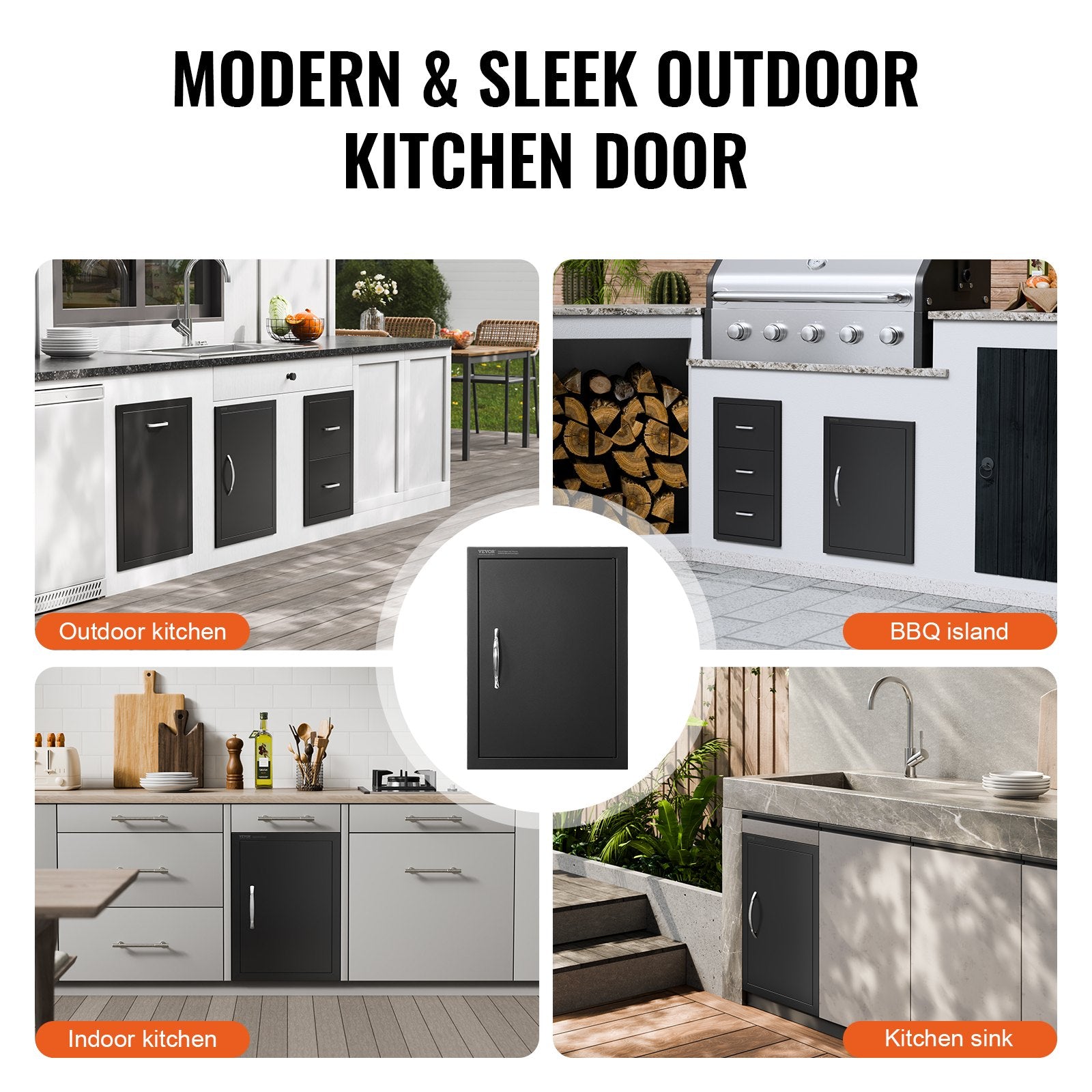 BBQ Access Door, 415x570 mm Single Outdoor Kitchen Door, Cold Plate Flush Mount Door, Wall Vertical Door with Handle, for BBQ Island, Grilling Station, Outside Cabinet - Image 6