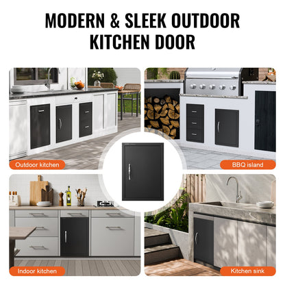BBQ Access Door, 415x570 mm Single Outdoor Kitchen Door, Cold Plate Flush Mount Door, Wall Vertical Door with Handle, for BBQ Island, Grilling Station, Outside Cabinet - Image 6