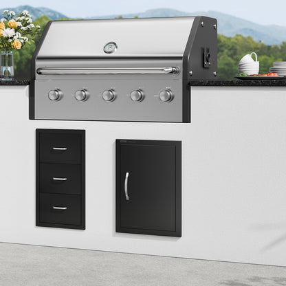 BBQ Access Door, 415x570 mm Single Outdoor Kitchen Door, Cold Plate Flush Mount Door, Wall Vertical Door with Handle, for BBQ Island, Grilling Station, Outside Cabinet - Image 8