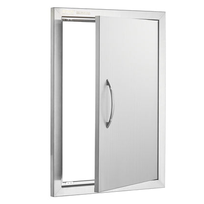 BBQ Access Door, 432x610 mm Single Outdoor Kitchen Door, Stainless Steel Flush Mount Door, Wall Vertical Door with Handle, for BBQ Island, Grilling Station, Outside Cabinet - Image 9