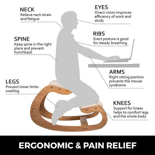 Ergonomic Kneeling Chair Heavy Duty Better Posture Kneeling Stool Office Chair Home for Body Shaping Relieveing Stress Meditation Desk Computer Kneeling Stool Chair - Image 2