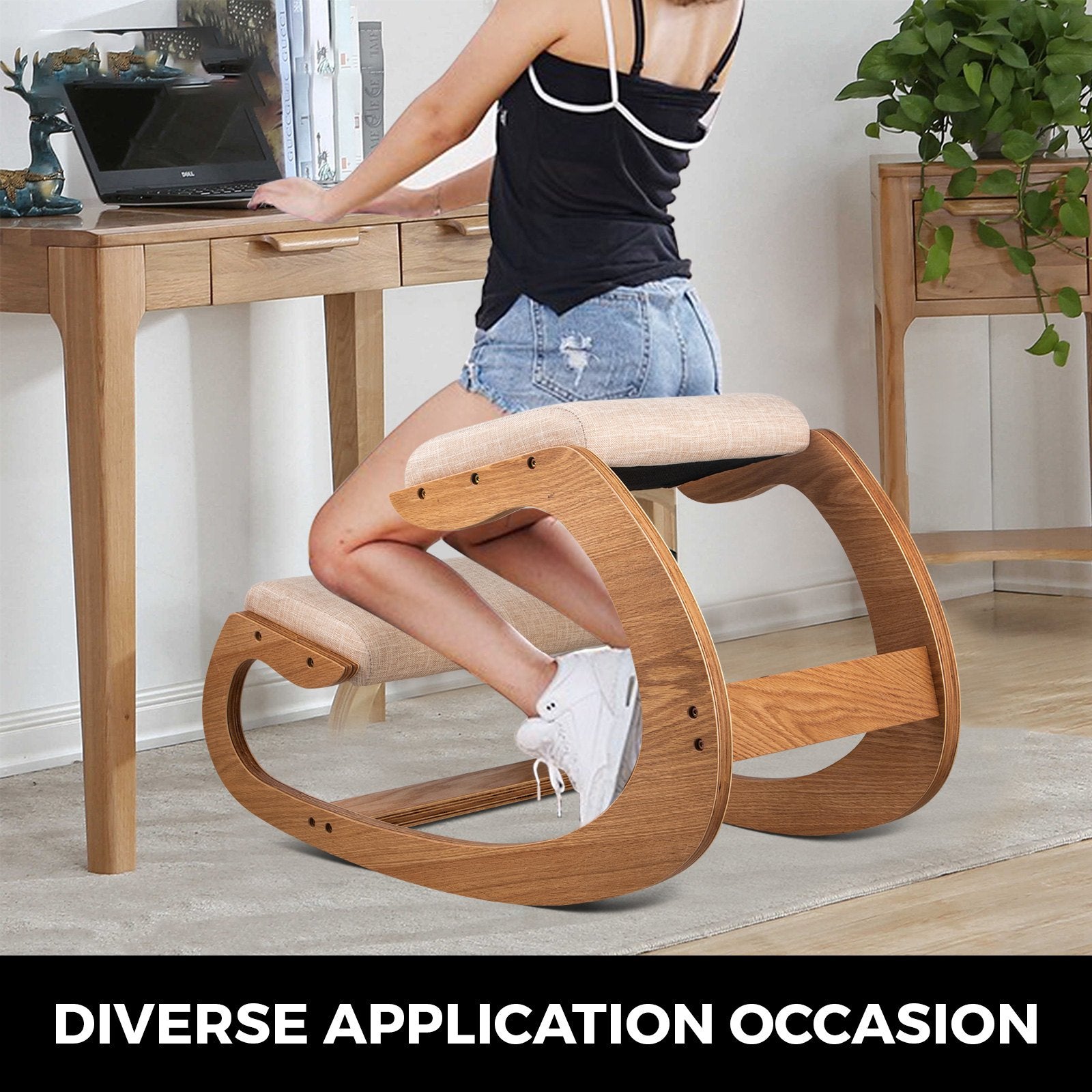 Ergonomic Kneeling Chair Heavy Duty Better Posture Kneeling Stool Office Chair Home for Body Shaping Relieveing Stress Meditation Desk Computer Kneeling Stool Chair - Image 7