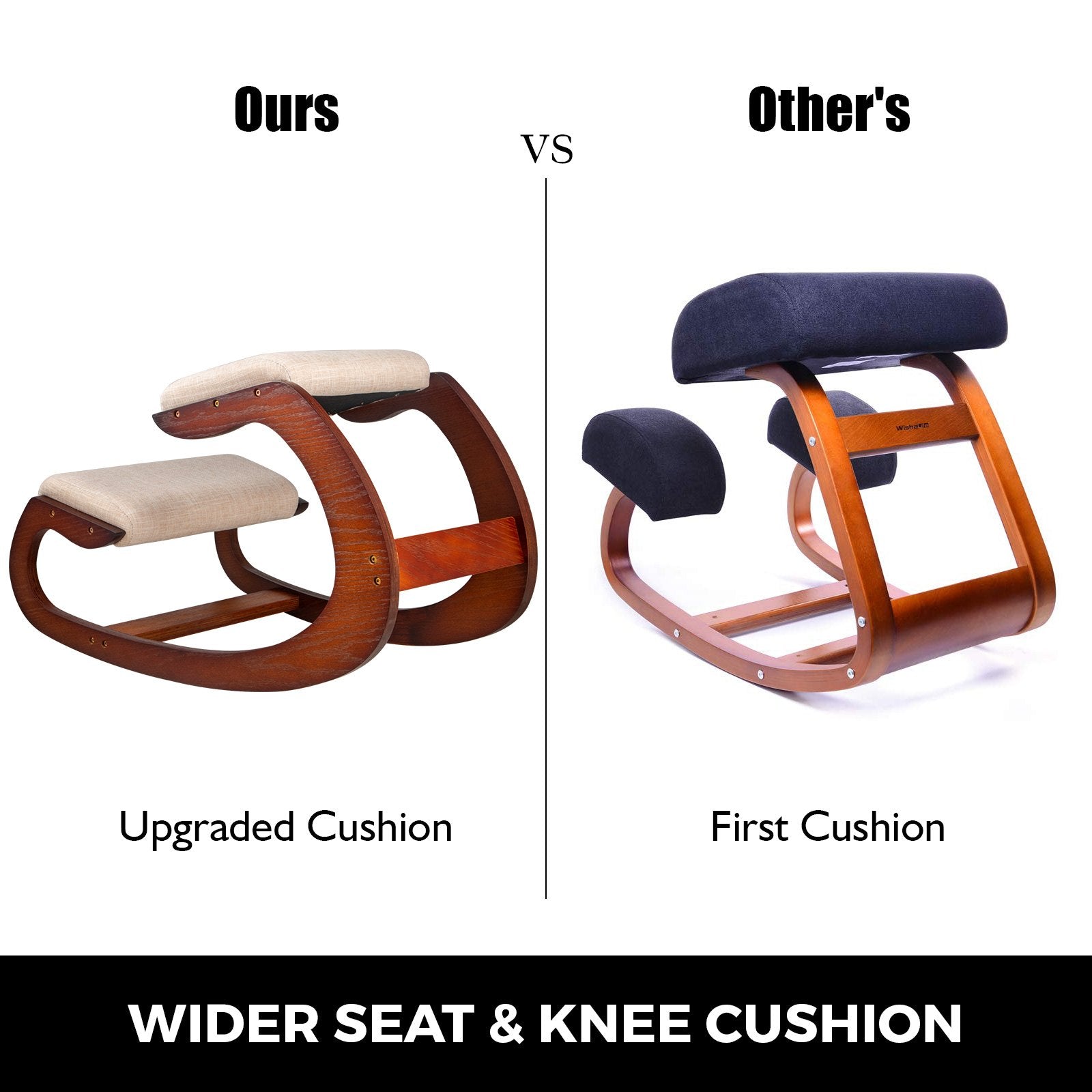 Ergonomic Kneeling Chair Wooden Neck Pain Relief Relieve Fatigue Wood Stool - Image 4