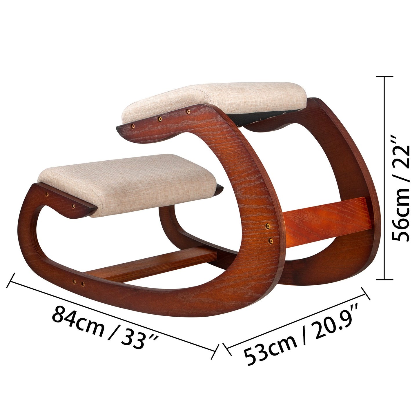 Ergonomic Kneeling Chair Wooden Neck Pain Relief Relieve Fatigue Wood Stool - Image 8